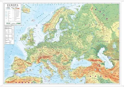 Immagine prodotto di Europa 1:4.500.000. Carta murale fisica (geografia generale)