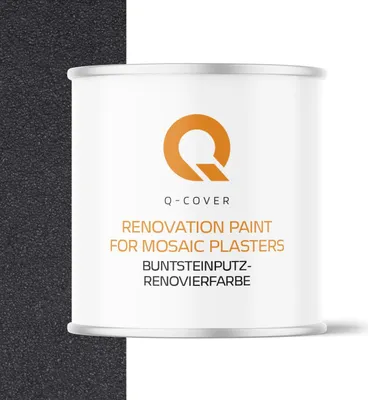 Produktbild von Q-COVER BUNTSTEINPUTZ-RENOVIERFARBE Basaltgrau RAL 7012 2,5L – UV- & Witterungsschutz, wasserabweisend, für Innen & Außen