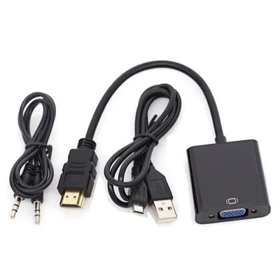Immagine prodotto di Cavo convertitore HDMI (papà) - VGA (mamma) con audio, alimentatore micro USB, HOPE R
