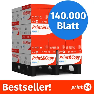 Immagine prodotto di print24 Carta per stampanti Carta per copie 140000 fogli A4 80g Premium bianco PEFC