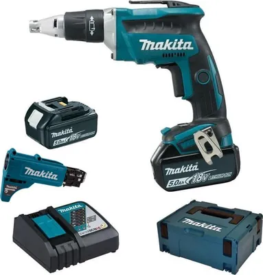 Image de Makita DFS452TJX2, Tournevis électrique, Poignée pistolet, 1/4", Noir, Bleu, Gris, Sans balais, 4000 tr/min
