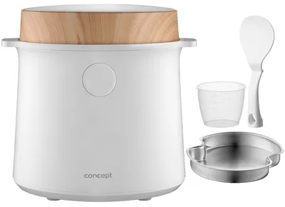 Produktbild von Concept RE3030 Multifunktionaler Reiskocher 1,5L | 9 Programme | LED Touch Screen - Funktion de Aufrechterhaltung der Heat und integrierter Timer | Dampfgaren de Gesunde Art und Weise | White Wood
