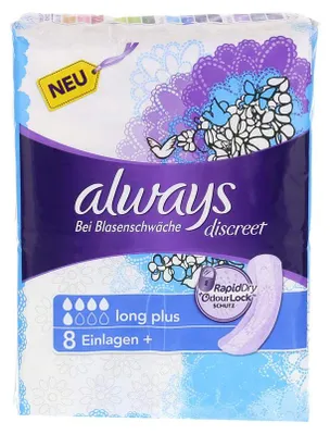 Zdjęcie produktu dla Always i Aldays Discreet Long Plus na osłabienie pęcherza 8 szt