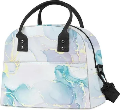 Produktbild von Leichtgewichtes Picknickset für Damen und Erwachsene, wärmeisolierter, blauer Rucksack mit Tragegurt für Picknicks, Büroarbeit und Arbeitsaufgaben.