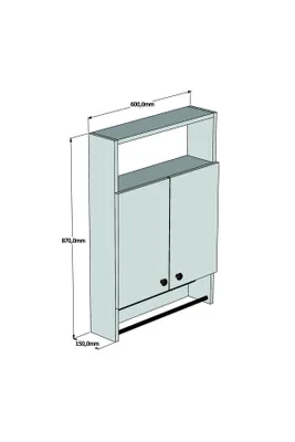 Image de Skye Decor, Ela - Walnut, armoire de salle de bains, noyer, 100 % PANNEAUX DE SPANCE REVÊTUES DE MÉLAMINE, 60 x 15 x 87 cm