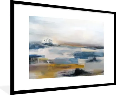 Produktbild von MuchoWow® Gerahmtes Poster Ölgemälde - Abstrakt 90x60 cm - Poster mit Schwarzem Bilderrahmen Wandposter Rahmen Foto Bilder - Wanddekoration - Fotos