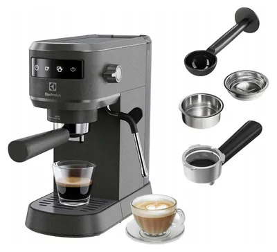 Zdjęcie produktu dla Electrolux E6EC1-6BST, Ekspres do espresso, 1 l, Podstawka pod kawę, Kawa mielona, 1450 W, Czarny