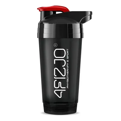 Produktbild von 4FIZJO Sport Shaker 700 ml, BPA frei, auslaufsicher, PP Kunststoff, schwarz-rot