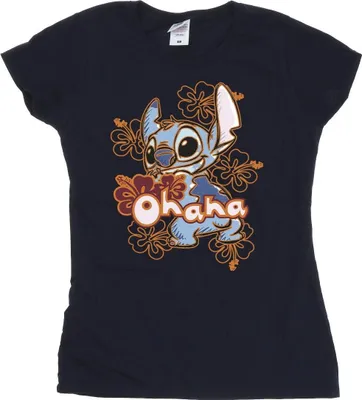 Produktbild von Disney - "Ohana" T-Shirt für Damen BI25821 (XXL) (Marineblau)