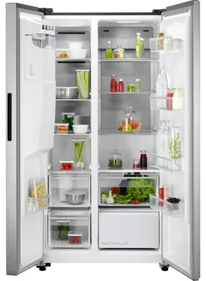 Produktbild von AEG 9000 MultiChill 0° / Side by Side Kühlschrank / 1775 mm / 572 L / NoFrost ORX9V351DU Edelstahl-Look, Seiten grau