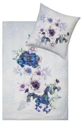 Produktbild von LOESCHEN ESTELLA Impulse Kuschelflanell Bettwäsche-Garnitur SNOWFLOWER Farbe schnee Größe 135x200 + 80x80 cm