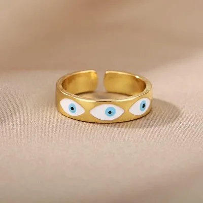 Produktbild von DAXWEV Türkischer Böser Augenring Offener Ring Für Männer Männer, Regenbogen -Zi