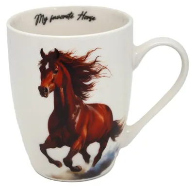 Obrázok produktu pre Hrnček, kávový hrnček, porcelánový, v elegantnej krabičke, ako darček, cválajúci kôň, 350 ml