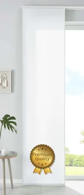 Produktbild von 1er Set Schiebegardine Flächenvorhang Mikrofaser Vorhang Gardine Raumteiler HxB 245x60 cm Weiß Deluxe Matt Paneelwagen Beschwerungsstange, 85600N