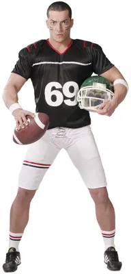 Produktbild von Guirca Quarterback Kostüm Für Herren Schwarz S Schwarz S