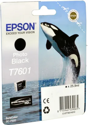 Produktbild von Epson T7601 Photo Black, Foto schwarz, Tinte auf Farbstoffbasis, 25,9 ml, 1 Stück(e)