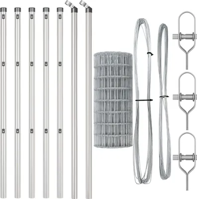 Produktbild von Möbel Euro Zaun mit 13 Pfosten 0,4x25 m Verzinkter Stahl - Metallzäune 3350503