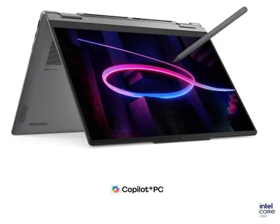 Image de Lenovo Yoga 7 2-en-1 14IPH11 83TC - Conception convertible - Intel Core Ultra 7 355 - Evo - Windows 11 Home - Carte graphique Intel - 32 Go de RAM - SSD NVMe de 1 To - 35,6 cm (14 pouces)