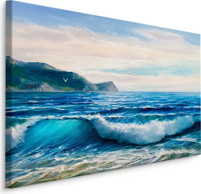 Zdjęcie produktu dla Obraz do jadalni morze góry niebo ptaki 3D Dekoracja nowoczesna  30x20cm