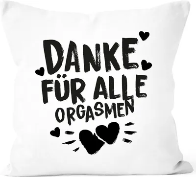 Produktbild von Kissen-Bezug Danke für alle Orgasmen Geschenk Liebe lustig Freund Mann Frau Freundin Kissenhülle Moonworks® weiß unisize