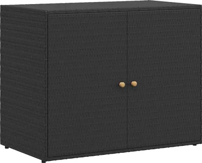 Produktbild von vidaXL Gartenschrank Schwarz 100 x 55,5 x 80 cm Poly Rattan
