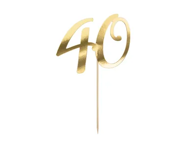 Image de Décoration de gâteau anniversaire 40 or