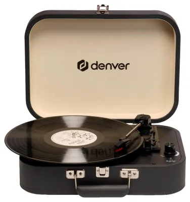 Zdjęcie produktu dla Denver VPL-130DGR, Gramofon z napędem bezpośrednim, Pół-automatyczny, Czarny