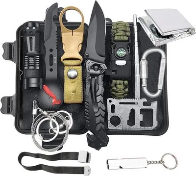Produktbild von Famanu Notfallset Survival Kit - Multifunktional, kompakt, 13 Werkzeuge