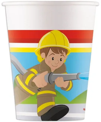 Produktbild von Pappbecher Feuerwehr 200ml/8Stk.
