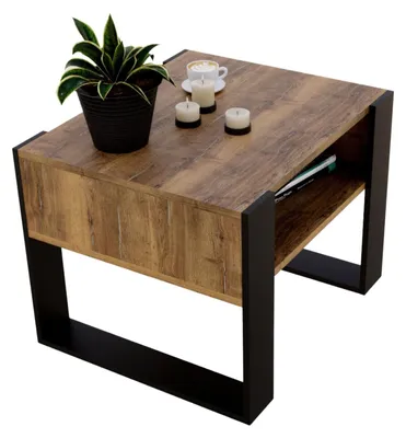 Image de raumhirsch : Table basse Karo65, design moderne et stable, idéale pour le salon, fabriquée en panneaux de bois