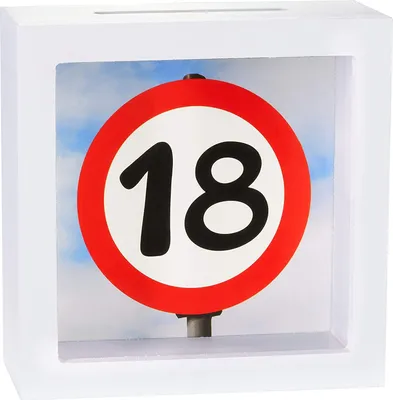 Immagine prodotto di BRUBAKER Scatola portafoto 18 anni - Regalo creativo in denaro per il 18° compleanno in legno da riempire - Cornice 3D bianca