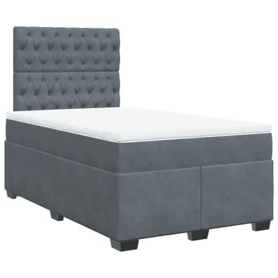 Immagine prodotto di vidaXL Letto a molle con materasso grigio scuro 120x200 cm in velluto