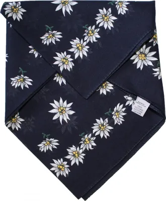 Produktbild von German Wear,Halstuch Trachtentuch BAUMWOLLE Edelweissmuster nikituch 50x50cm dunkelblau