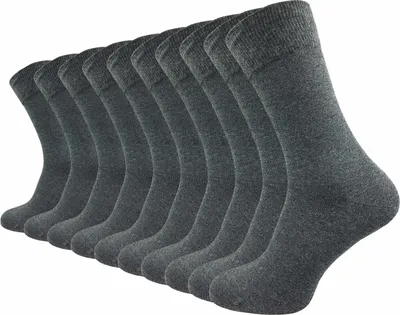 Produktbild von Gawilo  PREMIUM Baumwollsocken ohne drückende Naht | extra weich gekämmte Baumwolle | Damen & Herren (10 Paar), Grau / 43 - 46
