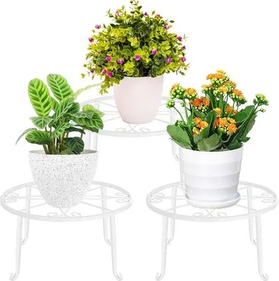 Produktbild von Metall Blumenständer Set 3 Stück Indoor Outdoor Dekoration