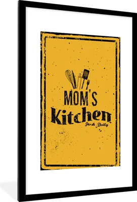 Produktbild von MuchoWow® Gerahmtes Poster Küche - Mutter - Vintage 60x90 cm - Poster mit Schwarzem Bilderrahmen Wandposter Rahmen Foto Bilder - Dekoration - Wandposter Wohnzimmer - Hochwertig