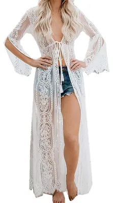 Produktbild von Solidchoice - Strandkleid mit Blumenmuster, geeignet als Badebekleidung oder Überwurf