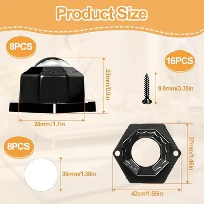 Produktbild von 8 Stück schwarze Möbelrollen 20 mm für Möbel, 360° drehbare Kugelrollen, selbstklebende Rollen mit einer Belastbarkeit von 200 kg, Mini Möbelrollen für Küchengeräte und Aufbewahrungsboxen
