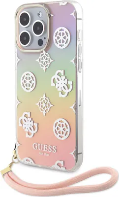 Immagine prodotto di Guess, Custodia protettiva Peony con cinturino per Apple iPhone 15 Pro Max, colorata