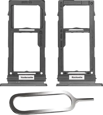 Produktbild von Samsung Galaxy S10 / Plus Sim Karten Halter Tray Adapter Fach Stecker Slot + Nadel Single Prism Schwarz