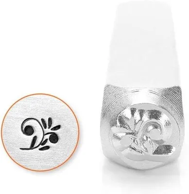 Produktbild von Persoonlijke sieraden - Metallische bloemkrullen - 6 mm Motivhöhe - Silberfarbe - Personalisierung - Schmuckstempel