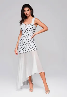 Produktbild von Ombre Abendkleid mit Pailletten und Chiffonrock weiß  M