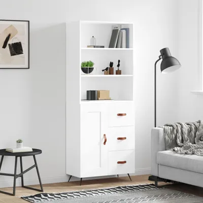 Produktbild von vidaXL Highboard Weiß 69,5x34x180 cm Holzwerkstoff
