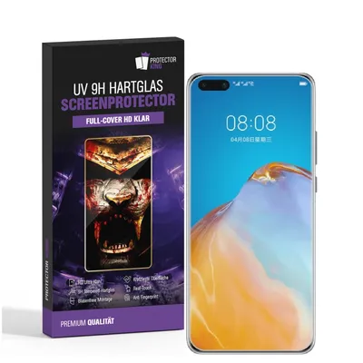 Produktbild von 5x UV-Liquid 9H Panzerglas für Huawei P40 Pro 3D KLAR echtes Tempered Panzerhartglas Schutzglas Displayschutz Panzerfolie Schutzfolie Screen Protector