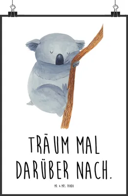 Produktbild von Mr. & Mrs. Panda Bild Koalabär DIN A1 - Weiß - Geschenk, drucke, Wandbild, schlafen, Koala, Traum, Plakat, Lustige Sprüche, Bär, wanddeko, Kunstdruck, Traumland