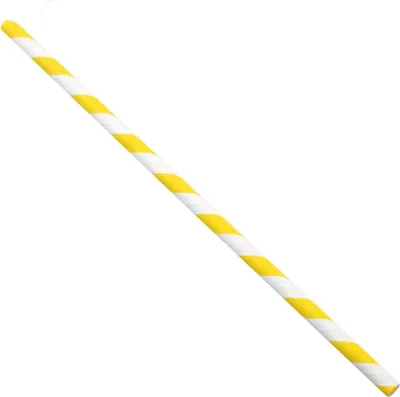 Produktbild von Trinkhalm aus Papier 100 Stück gelb weiß