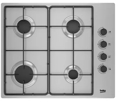Immagine prodotto di Piano cottura a gas 60 cm 4 fuochi in acciaio inox Beko HIGG64123SX