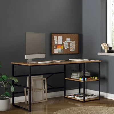Immagine prodotto di Foppolo - Scrivania, 160x60x75h cm Marrone Rovere, 3 Ripiani