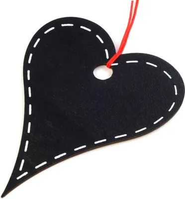 Produktbild von 1 Deko-Herz Geschenk-Anhänger Holz 84x68 mm, Dekohänger, schwarz zum Beschriften