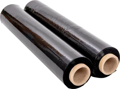 Produktbild von LOGIC PACK Stretchfolie Palettenfolie Wickelfolie 250 m lang Folie für Möbel & Umzug, Schwarz, 2 Rollen, 50 cm Breite 2,5 kg